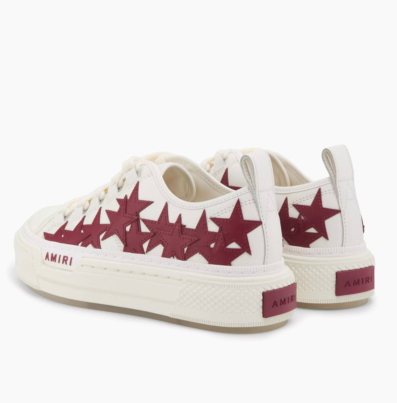 AMIRI White Burgundy Stars Court Low Sneakers