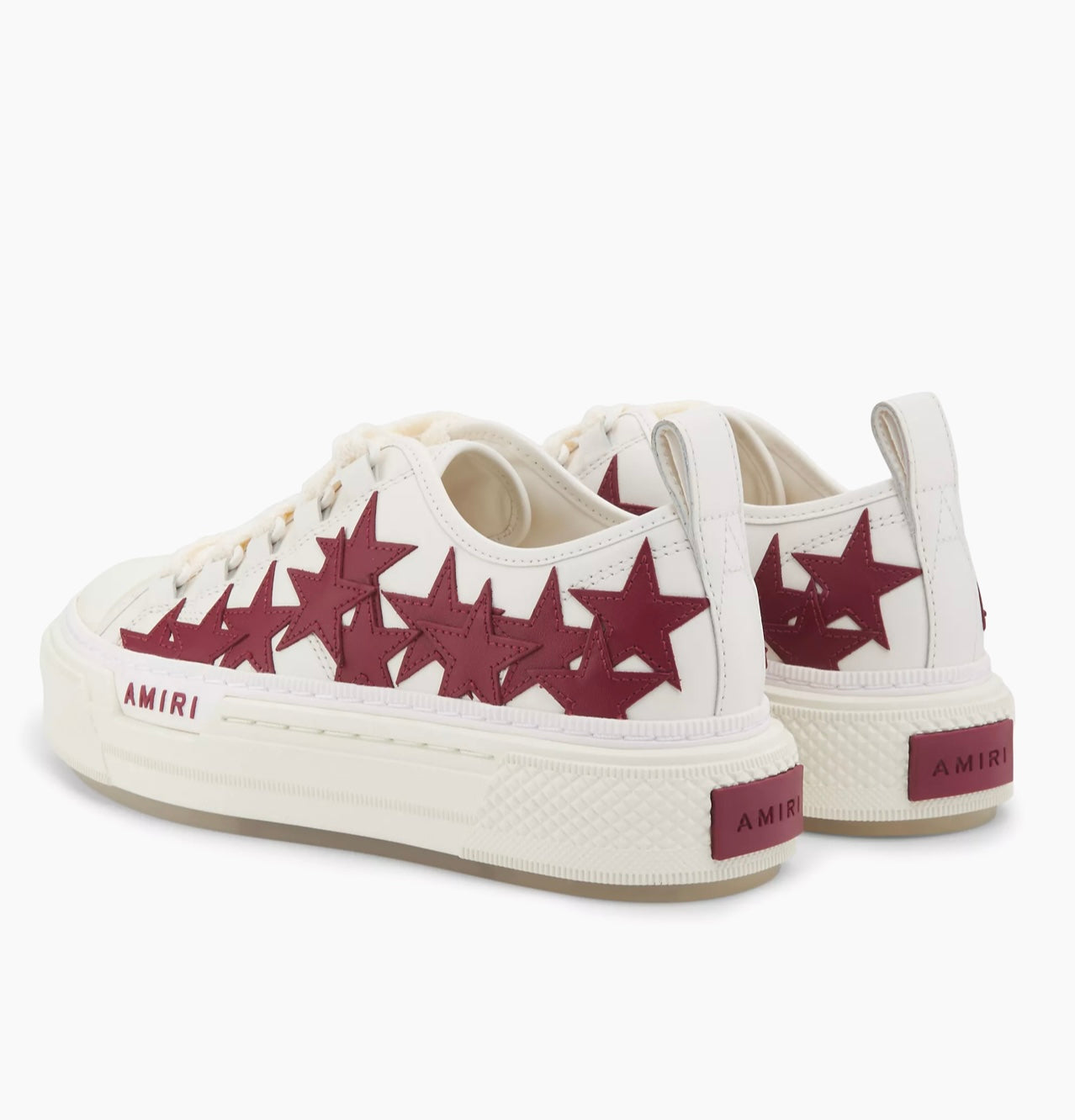 AMIRI White Burgundy Stars Court Low Sneakers