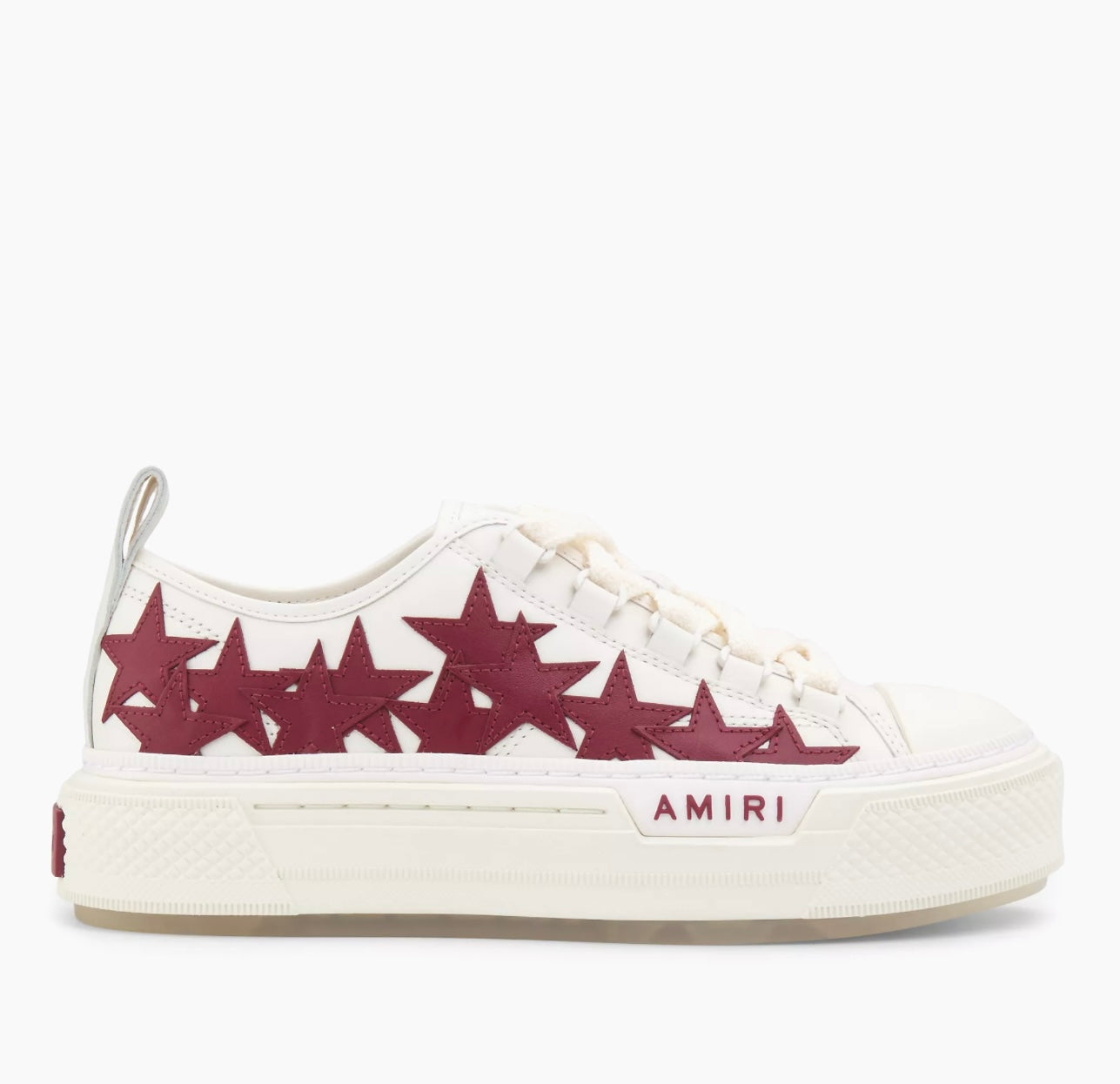 AMIRI White Burgundy Stars Court Low Sneakers