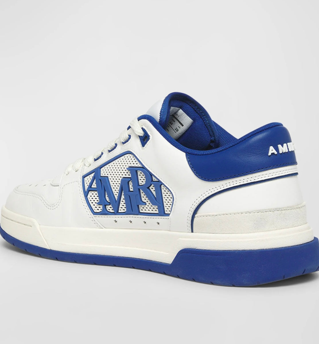 AMIRI Classic Low Top Sneaker In White Blue – Heezy_collection