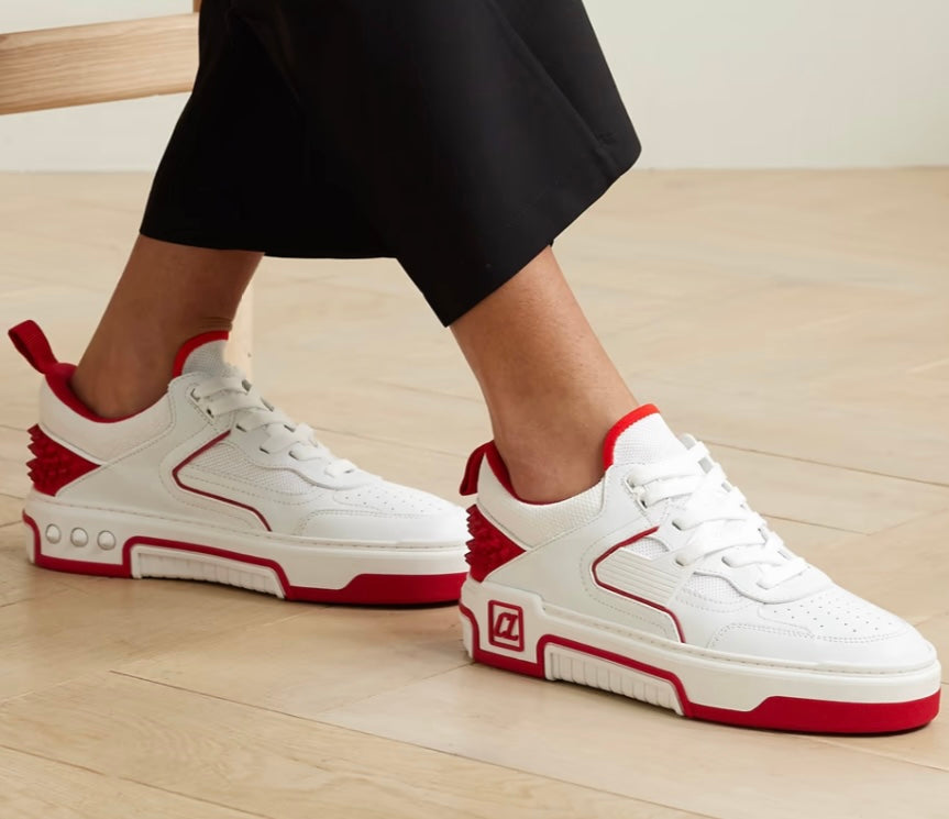 Christian Louboutin Astroloubi Donna Red Sole Leather Low-Top Sneakers