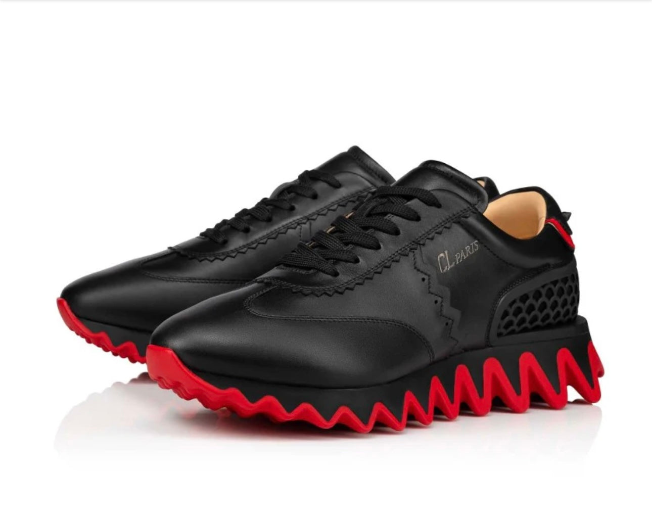 Christian Louboutin Men's Sharkyloub SP Spikes Leather Runner Sneakers