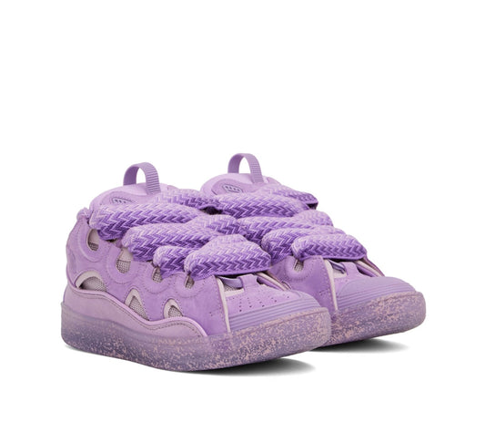 Lanvin purple Leather Curb Sneakers