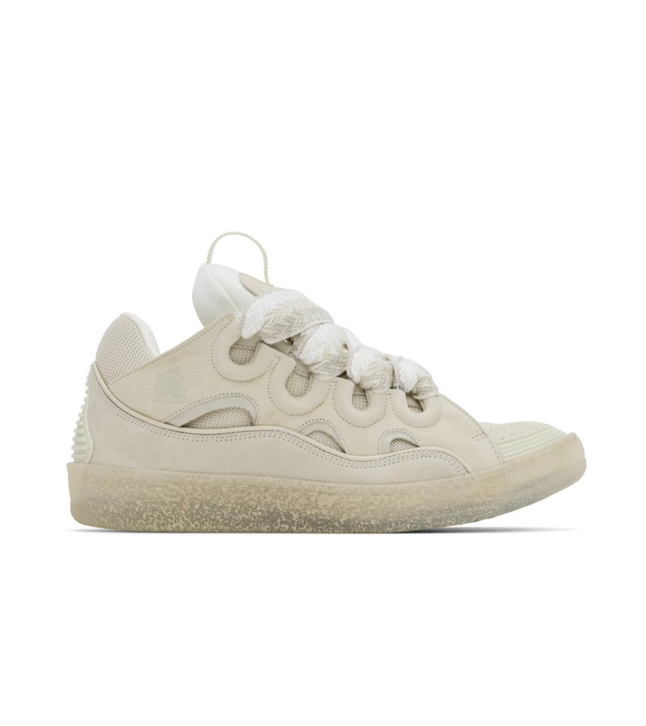 Lanvin beige Leather Curb Sneakers