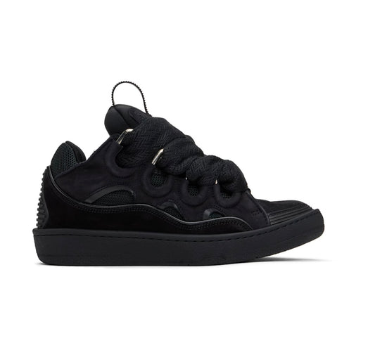 Lanvin black Leather Curb Sneakers
