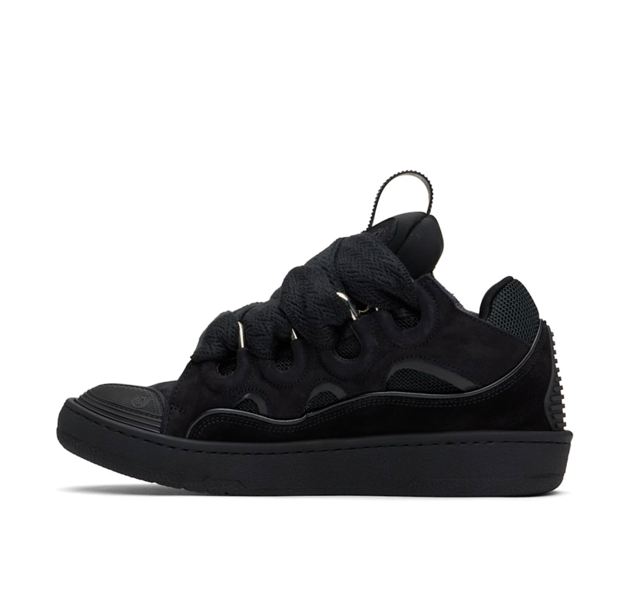 Lanvin black Leather Curb Sneakers