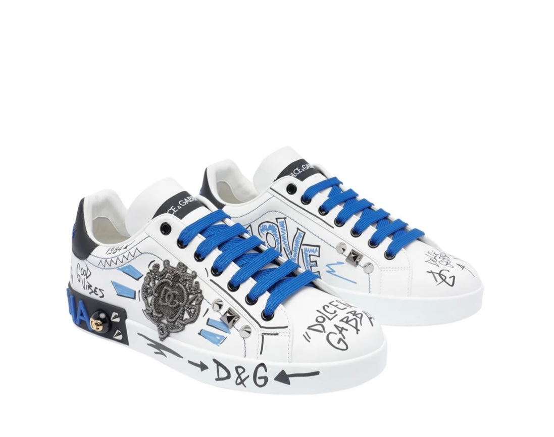 Dolce & Gabbana Round Toe Lace-Up Sneakers