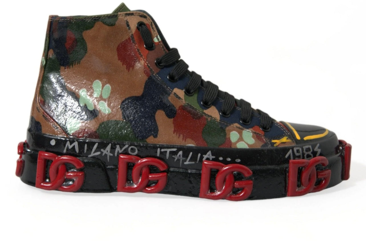Dolce & Gabbana Chic Multicolor High-Top Sneakers