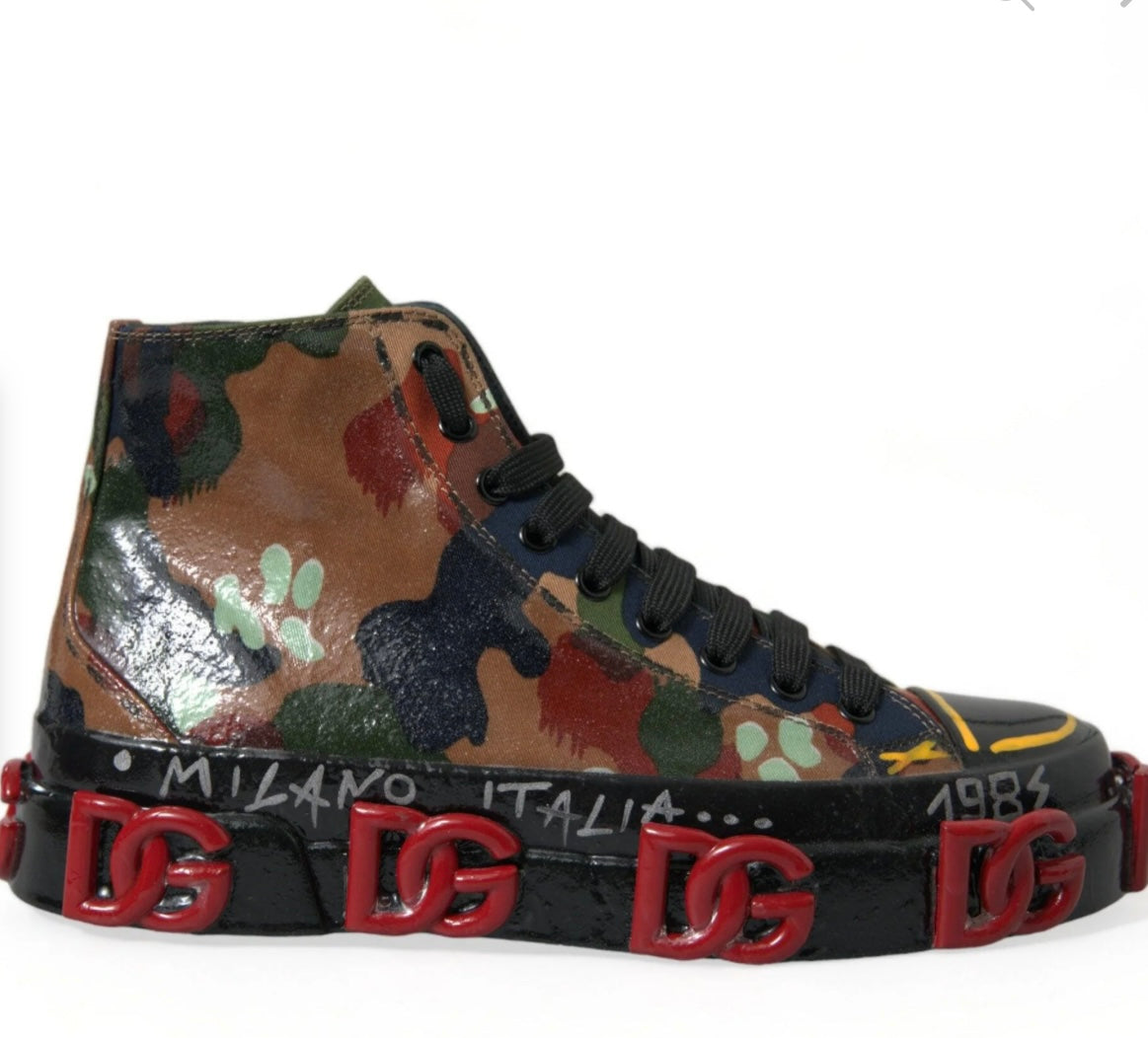 Dolce & Gabbana Chic Multicolor High-Top Sneakers