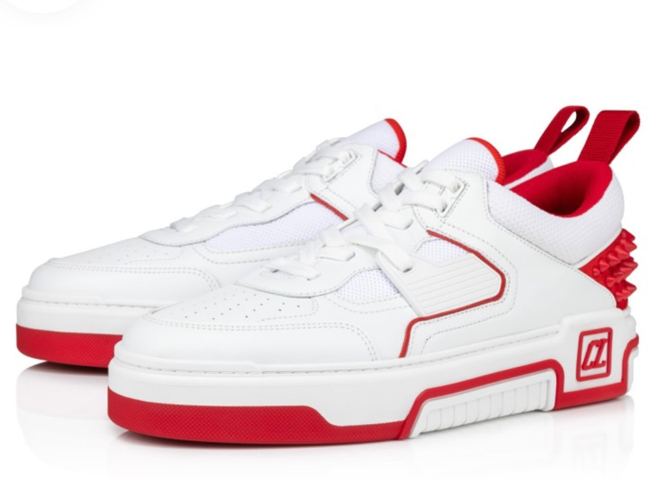 Christian Louboutin Astroloubi Donna Red Sole Leather Low-Top Sneakers