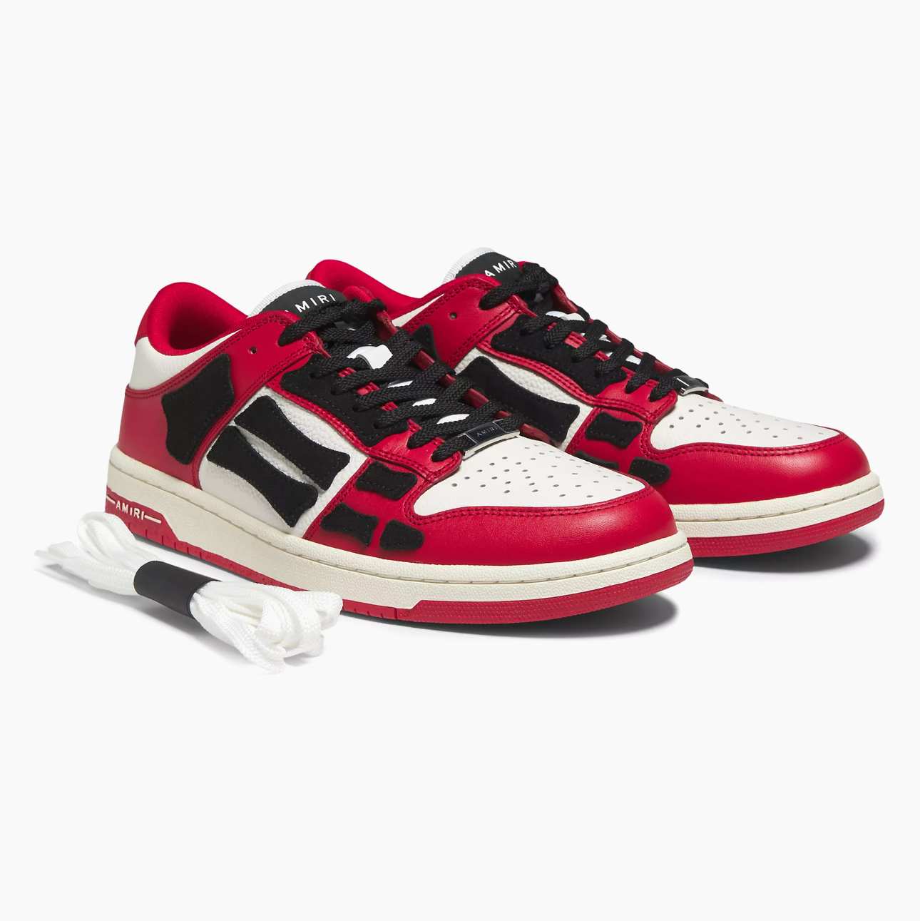 AMIRI White & Red Skel-top Low Sneakers