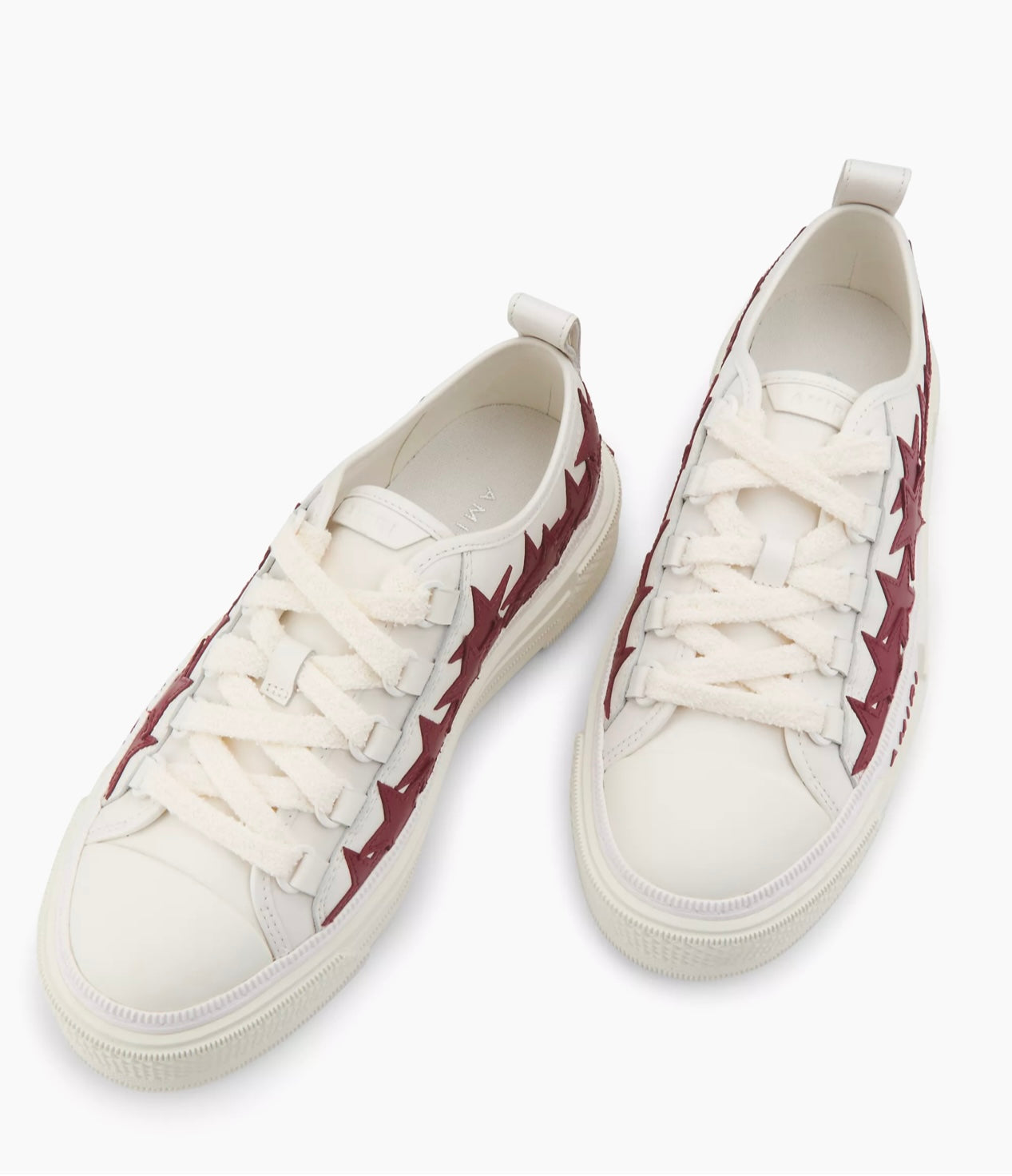 AMIRI White Burgundy Stars Court Low Sneakers