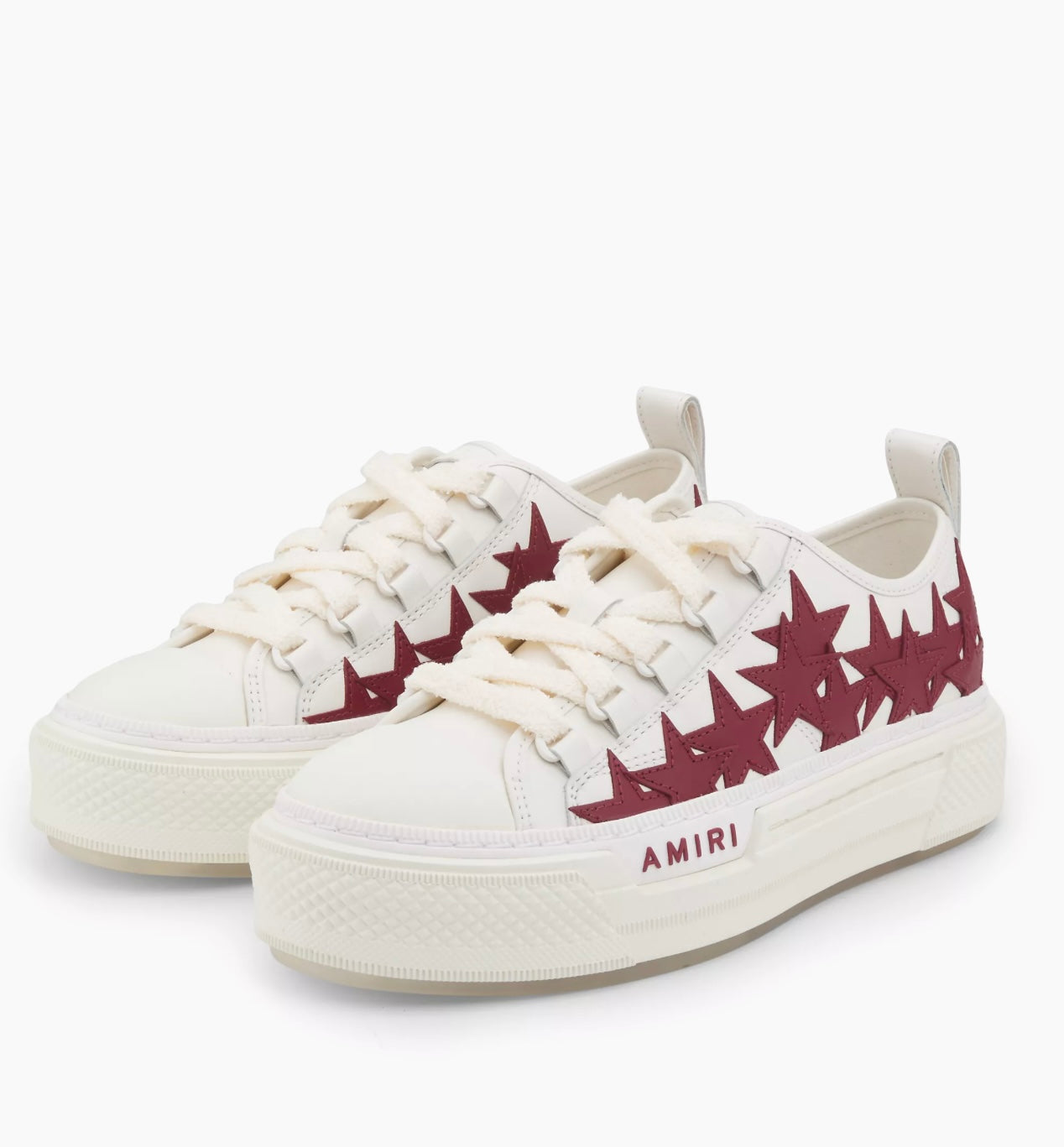 AMIRI White Burgundy Stars Court Low Sneakers