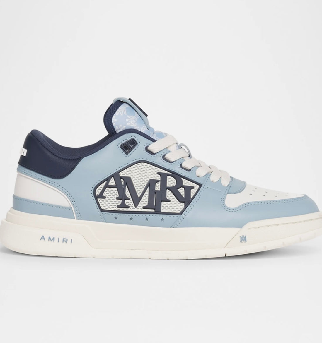 AMIRI Classic Low Top Sneaker In White Blue
