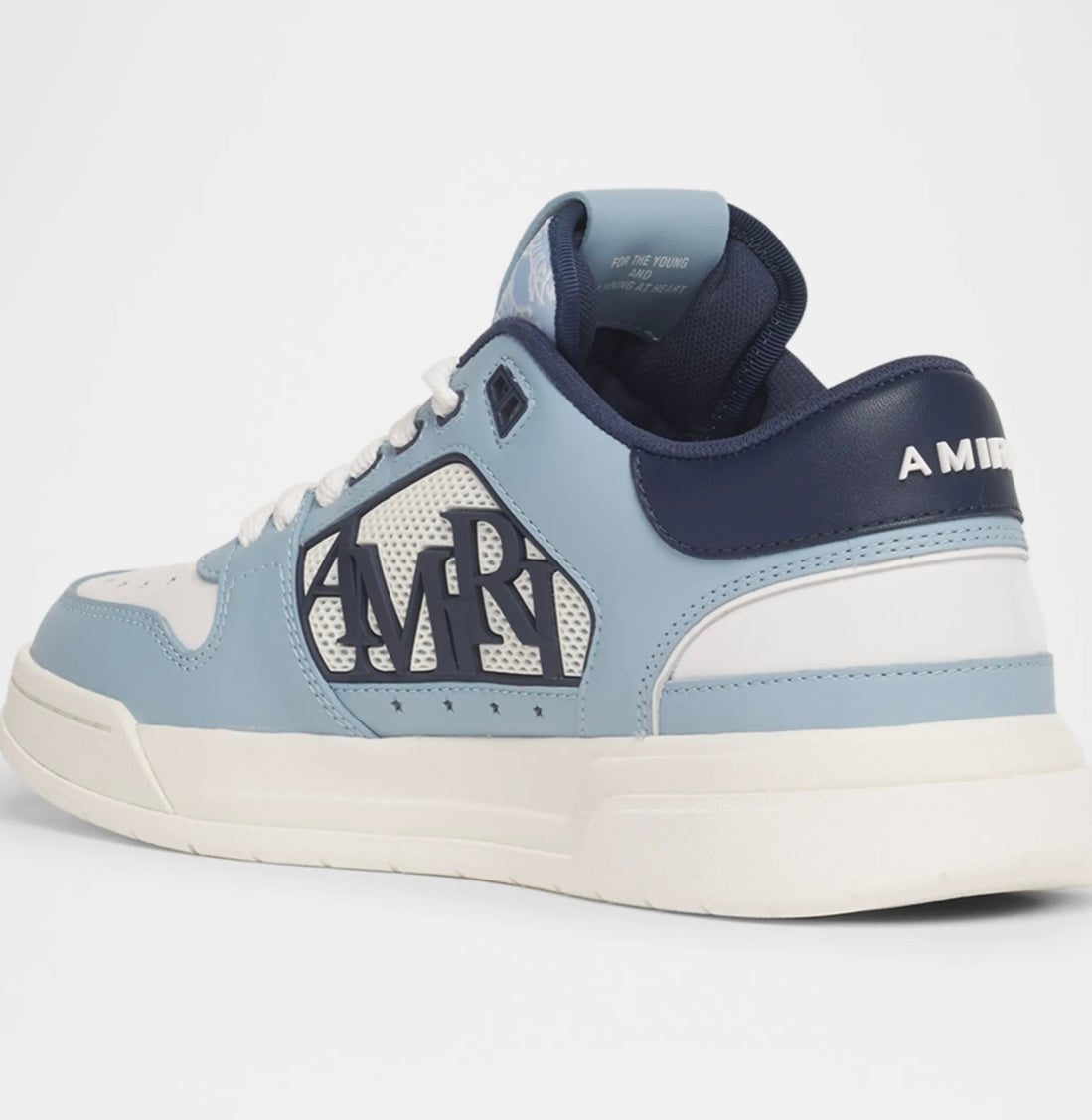 AMIRI Classic Low Top Sneaker In White Blue