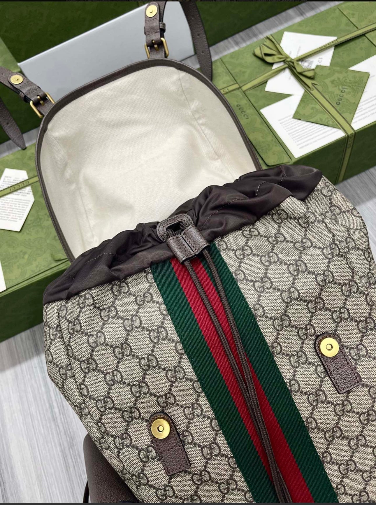 GUCCI Ophidia GG Supreme Daybag Backpack